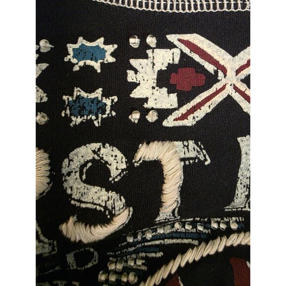 Double D Ranch Black Embroidered Beaded Top DDR Shirt Ribbed Hem Extra Large XL - Picture 6 of 7